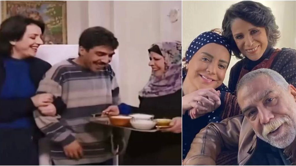 بالصورة/ بعد 23 عاماً على لقائهم في مسلسل &quot;عيلة 7 نجوم&quot; الشهير.. سامية الجزائري وأيمن رضا وشكران مرتجى معاً من جديد