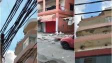 بالصور/ انهيار أجزاء كبيرة من سطح مبنى سكني في مدينة صور وسقوطها على شرفة الشقة أسفلها