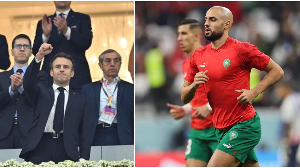 ماكرون دخل غرفة ملابس منتخب المغرب بعد المباراة لتهنئة سفيان أمرابط.. اعتبره الأفضل في مركزه خلال كأس العالم!