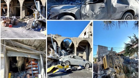 بالصور/ حجم الدمار الذي خلّفته الغارة الإسرائيلية على مدينة بنت جبيل - ساحة النبيّة 